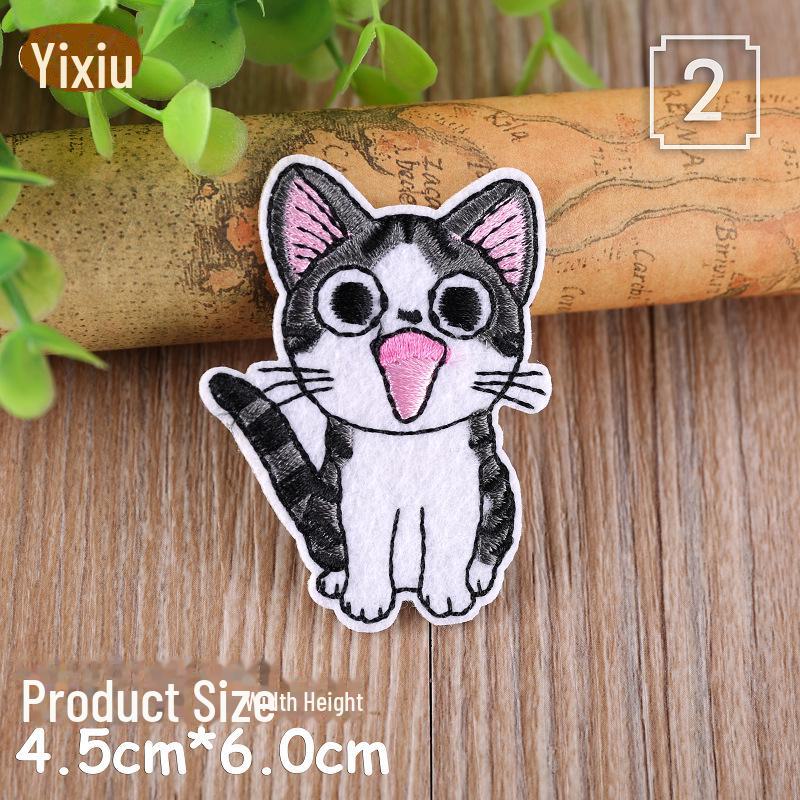 

Наклейка с милой вышивкой в виде животного для ремонта и украшения одежды