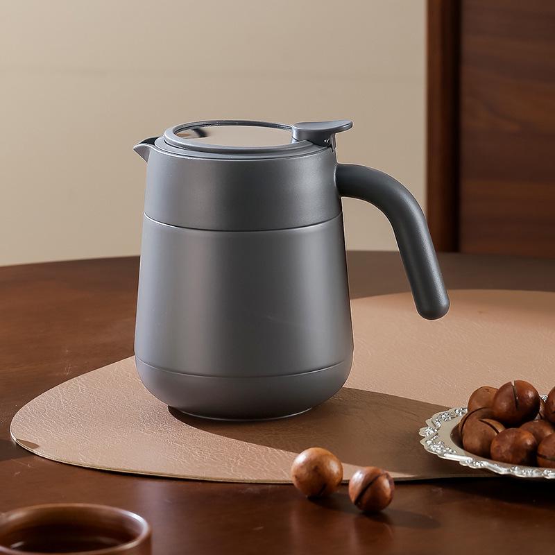 High-End 316 Stainless Steel Insulated Teapot with Tea and Water Separation, 800ml Capacity, Muffled Design, Gift Kettle with Engraving Options.
