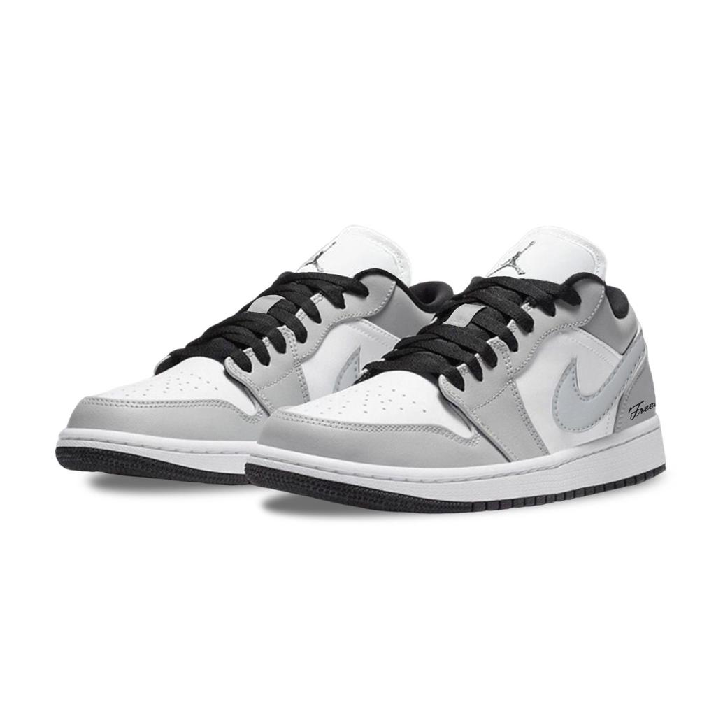 Jordan Air Jordan 1 Abrasion Resistant Low Top Vintage Basketball Shoes Men's Smoke Gray 553558-044(Team701-F)