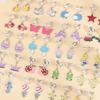 Pairs of 20 Animal Star Plant Shape Clip on Earrings Colorful Non-pierced Earring Party Favor Princess-Jewelry Ornament