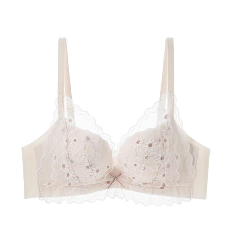 Sexy Dessous-Set aus Spitze für Damen: Atmungsaktiver, Verstellbarer, Anti-Hänge-BH mit Dünnen Hohlkörbchen