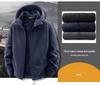 Men's Trendy Fleece Hooded Jacket: Warm, Thick, Casual Outdoor Coral Fleece for Autumn and Winter.