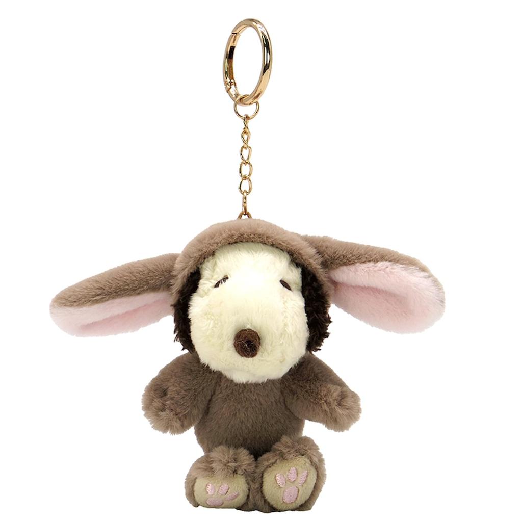 Nakajima Corporation Peanuts Snoopy Bunny 12cm H X 12cm W X D Lop-Eared Mascot, Brown, 213785-25, 7.5cm