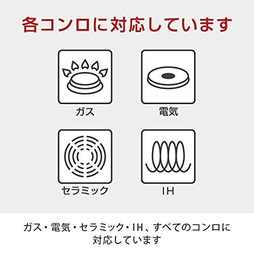 Flavor Stone 4-Piece Pot and Frying Pan Set, Red, Induction Compatible, 24cm Diameter, Authentic Japanese Product