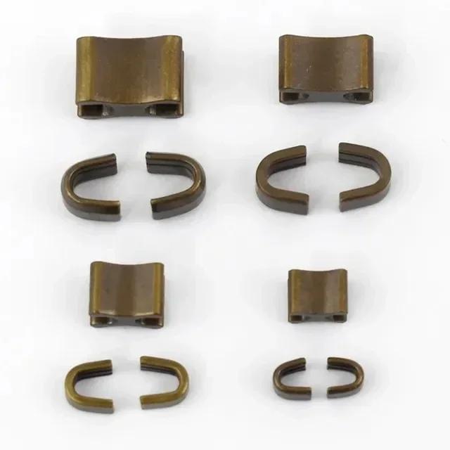 Meetee 20Sets 3# 5# 8# 10# Metal U Shape Zippers Stopper Zipper End Lock for Sewing Bag Clother Zips Repair Kit DIY Accessories