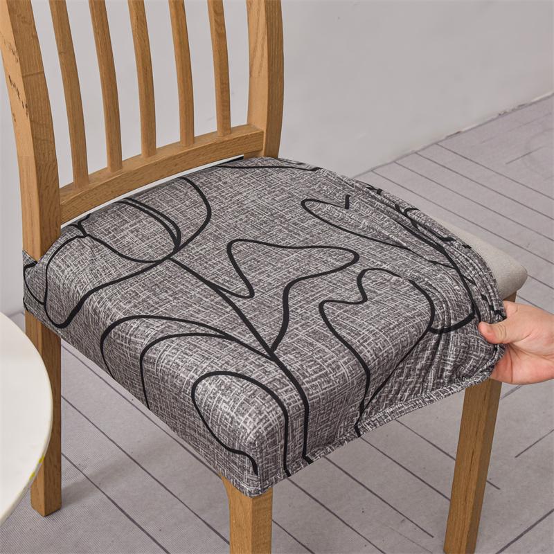 Flowers Printed Dining Chair Seat Cover Stretch Spandex Chair Covers Elastic Chair Slipcovers for Home Banquet Office Hotel