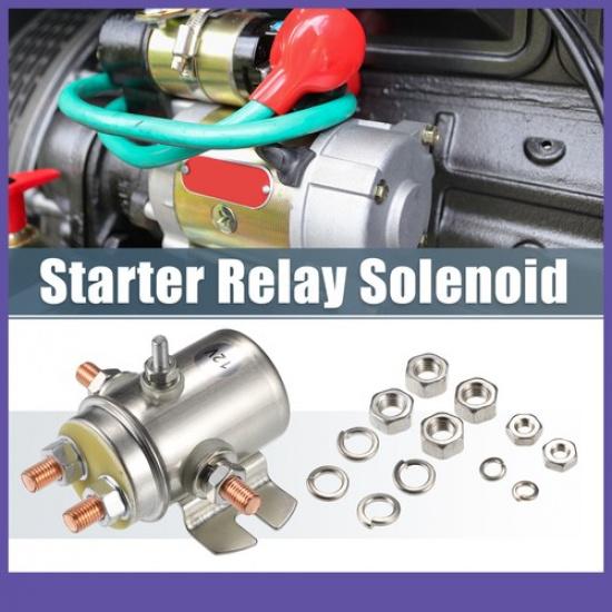 Single Starter Relay Solenoid for Various Winch Motors Golf Cart Universal