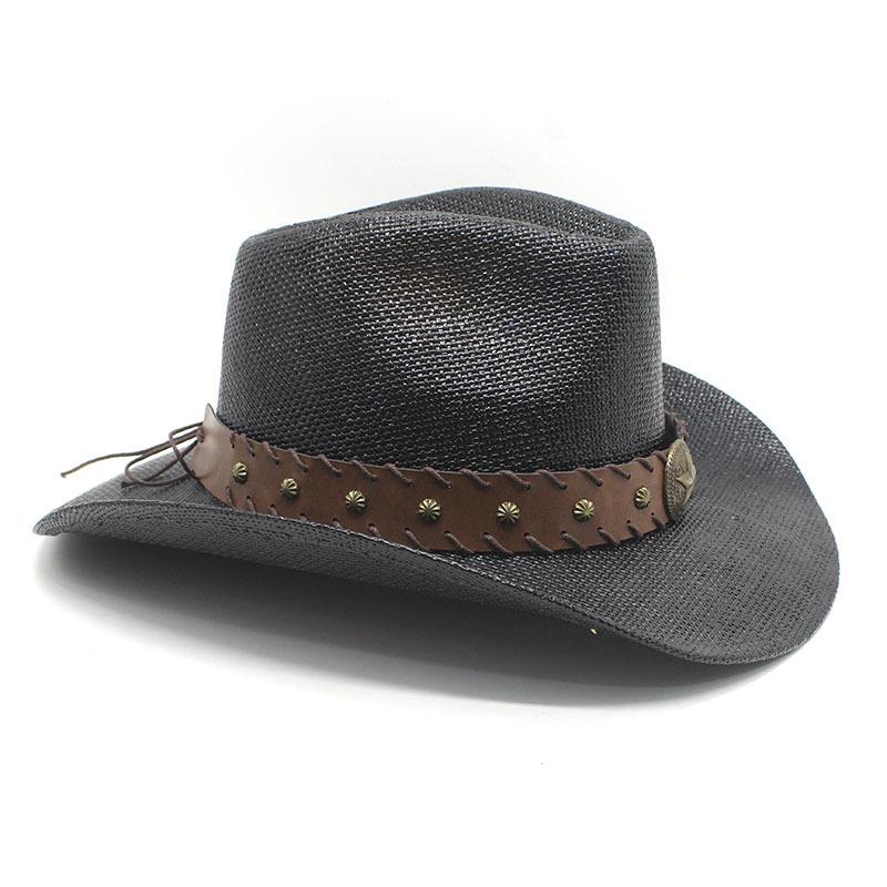 Hot Sale Hardshell Straw Western Panama Cowboy Hat Knight Hat Beach Visor Sun Hat