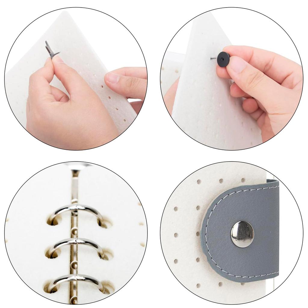 Practical Sturdy Felt Pin Display Books with 6 Pages Portable Brooch Storage Album for Enamel Pins and Earrings