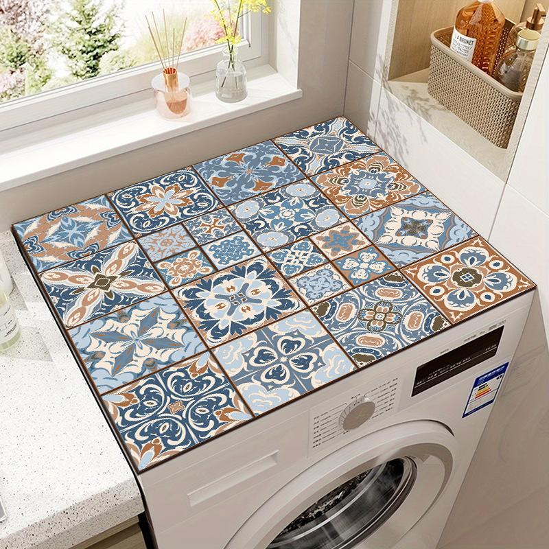 Vintage Carpet Tile Mat Washing Machine Absorbent Mat Refrigerator Dustproof Mat Non-Slip Foot Mat