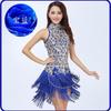 Latin Dance Sequin Fringe Performance Dress Adult Stage Dancewear Women