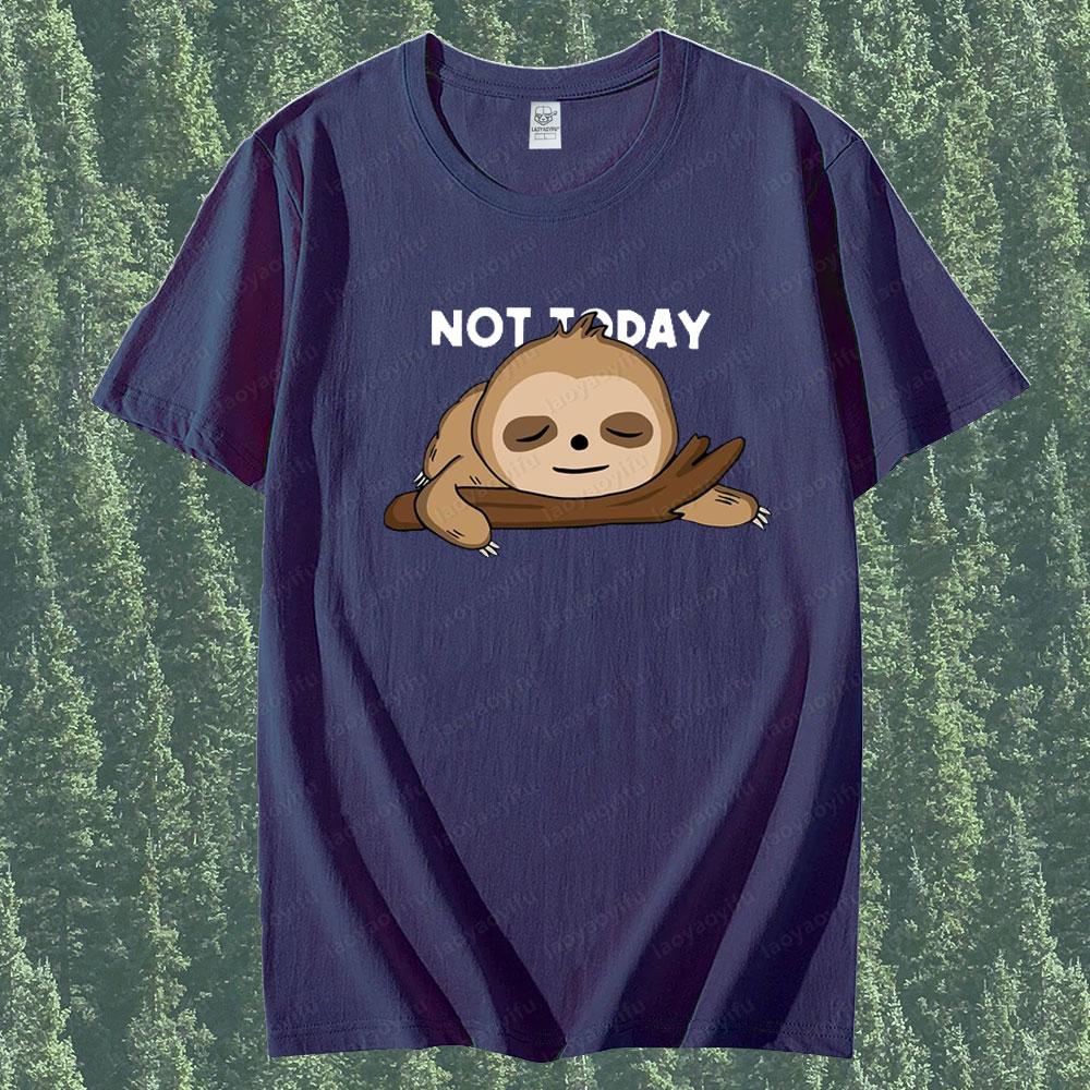 

Летняя футболка с круглым вырезом и милым мультяшным принтом ленивца, модная, повседневная, из чистого хлопка, с коротким рукавом, унисекс для мужчин и женщин XXXL темно-синий