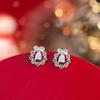 S925 Sterling Silver Gold Plated Grape Purple Zircon Stud Earrings Forest Sweet Niche Design Daily Versatile Girls Ear Ornaments