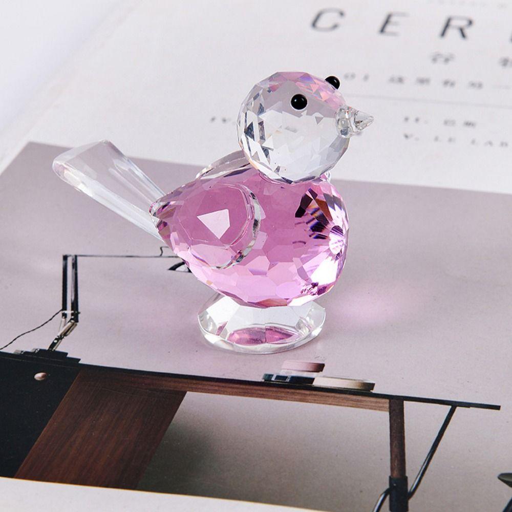 Exquisite Bird Figurines Cute Simulation Bird Ornaments Creative Crystal Bird Ornaments  Room Decor