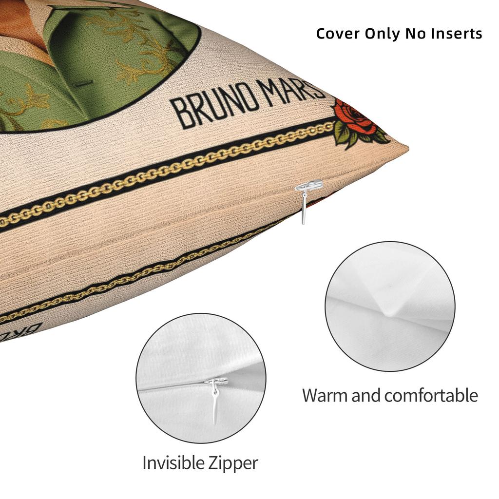 Bruno Mars The Romantic Pillow Cover Vintage Pillow Case For Sofa Home Decor Design Cushion Cover Gift Idea