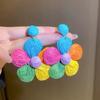 Exaggerated Dopamine Color Woven Flower Stud Earrings 2026 New Trend Light Luxury High-End Niche Women Pierced Ear Jewelry