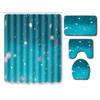 Fashion Textured Bathroom Shower Curtain Floor Mat Toilet Cover Foot Mat Four-Piece Pattern Size