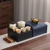 Premium retro Ru kiln, one pot, four cups of Qingyun peony hand-held pot, anti-scalding tea maker, camping gift travel tea set