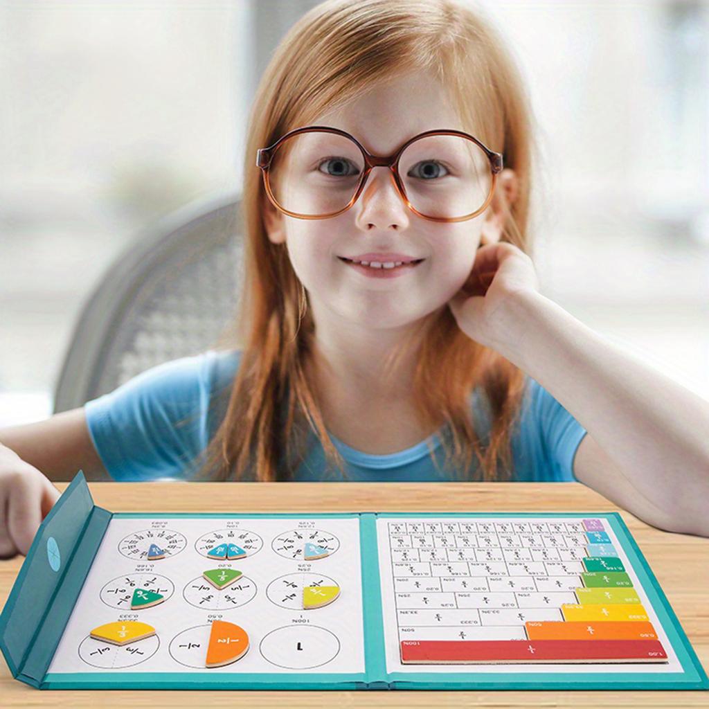 Children's Magnetic Fraction Teaching Aids Fraction Strip Puzzle, Educational Puzzle Math Teaching Aids Teaching Tools,Erasable Watercolor Pen 5ml