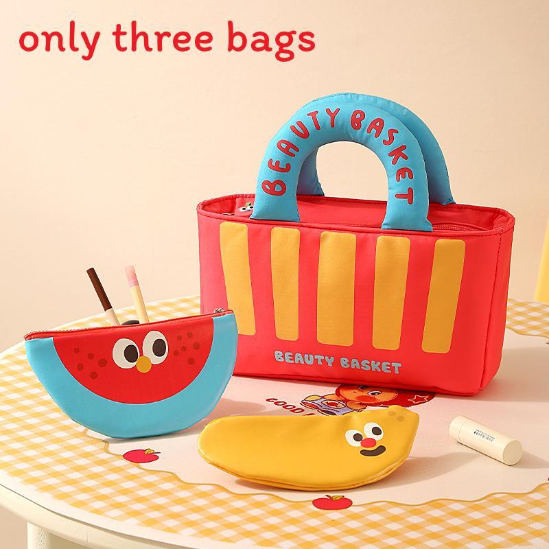 

Cartoon Makeup Bag Set With Waterproof Oxford Fabric For Outdoor Travel Storage