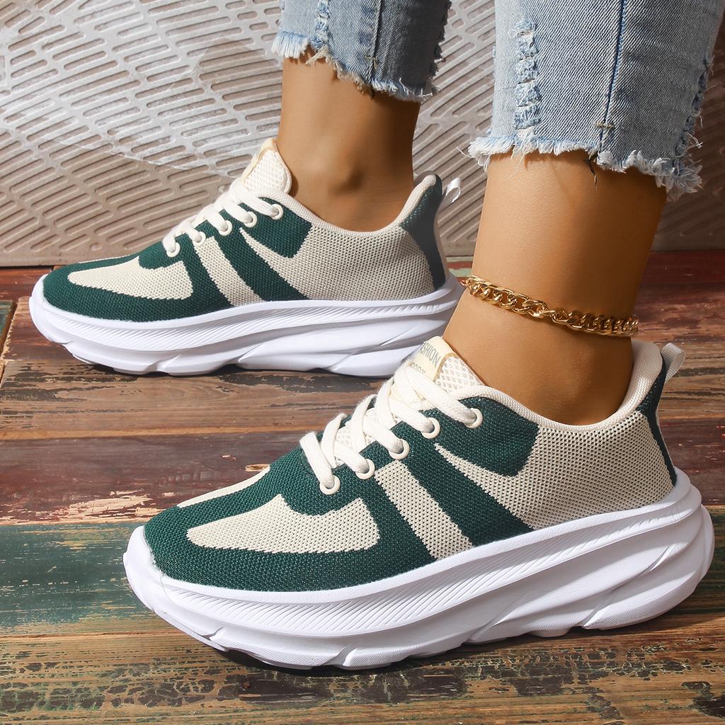 fashion Autumn Women's Vulcanize Shoes Lace-up Flat Sport Shoes for Women Outdoor Light Causal Flats Platform Low Top Anti-slip Sneakers