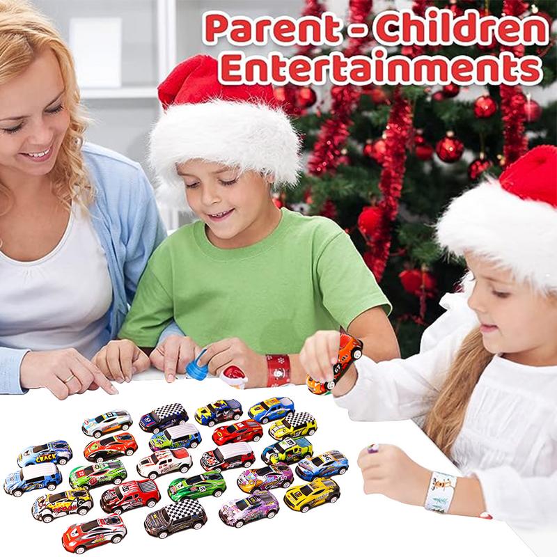 Vehicle Toys Set Advent Calendar Gift Box 24 Days Christmas Countdown Calendar Pull Back Car Toys Surprise Blind Box Kids Favors