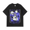 275 GSM Gewaschene T-Shirts 100% Baumwolle Jujutsu Kaisen V54 Druck Unisex Schweres Baumwoll-T-Shirt