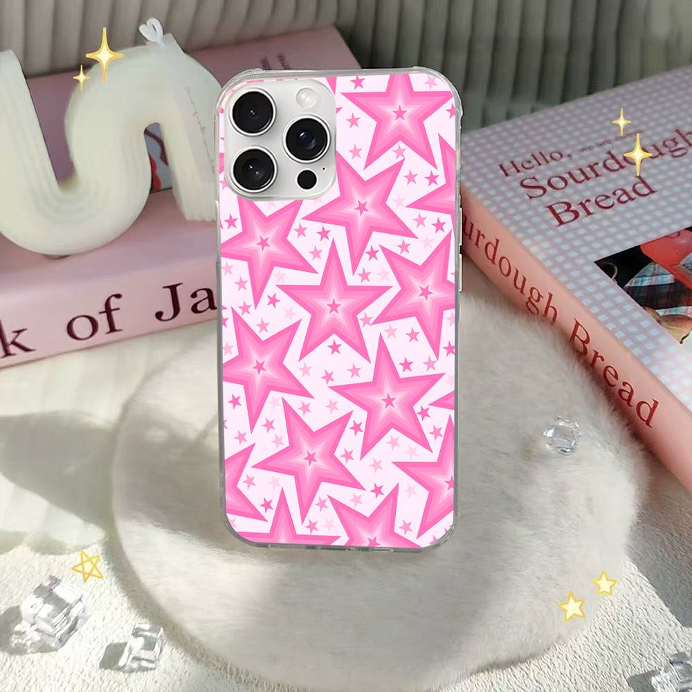 Cartoon Star For IPhone 17 16 15 14 Plus 13 12 11 Pro Max Phone Cover Back Satin Colorful Surface