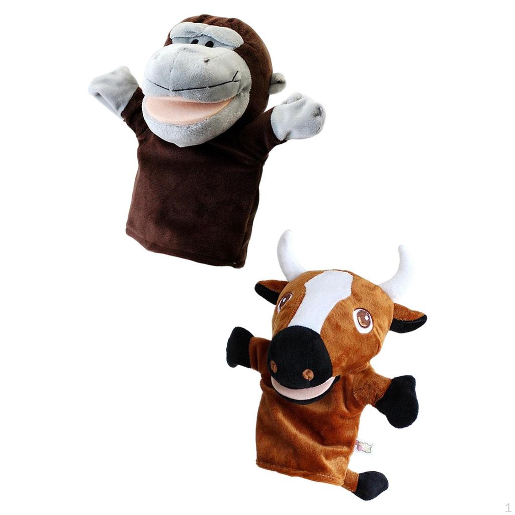 2 Hand Puppets for Children, Stuffed Animals, Decorative Toys Kids, Pretend Play, Storytelling