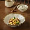 Premium Relief 8-Inch Special-Shaped Ceramic Plate Vegetable Plate Household 2025 Salad Plate Export