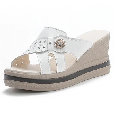 Fashion Orthopedic Slippers Woman Wedges Slippers Thick Bottom Round Head Sandals Casual Lightweight Non-slip Beach Shoes Zapatillas De