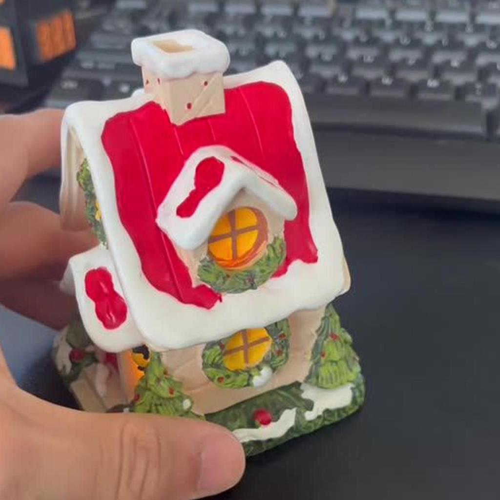 Incense Burner Christmas House Tabletop Decoration Christmas Cabin Incense Holder Burner for House Home Living Room Meditation