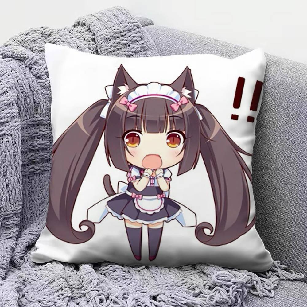 Nekopara Chibi Vanilla Chocola Anime Game Home Sofa Cushion Covers and Aecorative Custom Pillow Covers