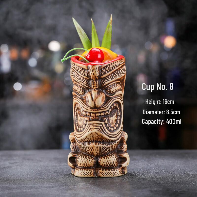 Keramik Tiki Cocktailbecher, Vintage