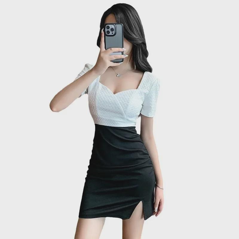 Slim Fit Low-Cut Nightclub Dress - Elegant & Alluring Women's Party Wear