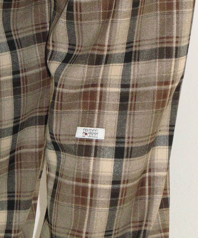 RONRON Back Heart Pocket Check Pants Beige