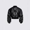 Gothic Design Sense Embroidery Short Leather Jacket Men's and Women's Autumn Stand-up Collar Locomotive Short-sleeved Jacket Jacket