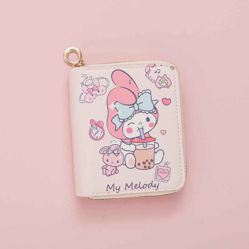 New fashionable cute small fresh printed change bag cartoon animation children's schoolgirl short zipper