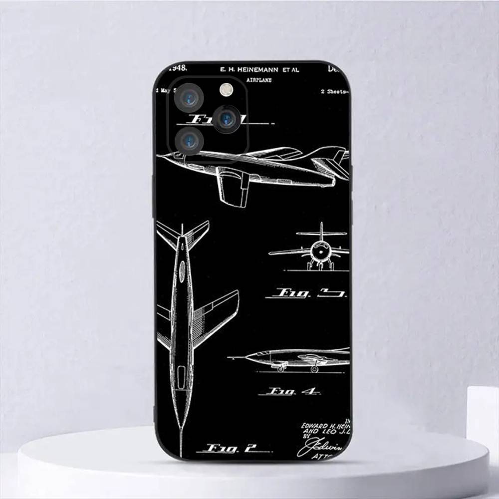 

Aircraft Helicopter Airplane Phone Case For iPhone 16,15,14,13,12,11,Plus,Pro Max,XS,X,E,SE,Mini Soft Silicone Black Cover iPhone12PROMAX