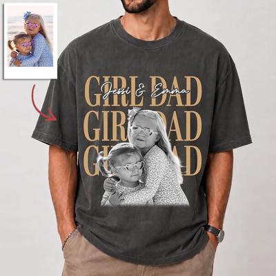 Individuelles Vintage-Foto-Shirt für Papa, Individuelles Vatertags-Shirt mit Kinderfoto, Individuelles Best Dad Ever Shirt, Geschenk für neuen Papa, aK05SfSc