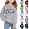 Weihnachtsdruck Langarm Kapuzenpullover für Mädchen Lässiger Bequemer Pullover für Herbst Winter