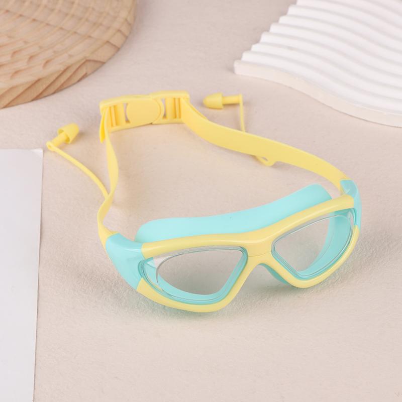 Profesjonelle Svømmebriller Barn Svømmebriller Med Ørepropper Anti-dugg UV Silikon Vanntett Svømmeutstyr For Barn