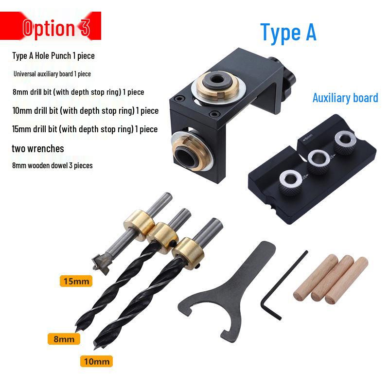3-in-1 Woodworking Punch Locator & Round Tenon Tool