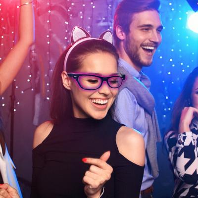 Lunettes lumineuses LED sans fil, phosphorescentes, pour bar, fête d'anniversaire, DJ, spectacle sur scène, cosplay
