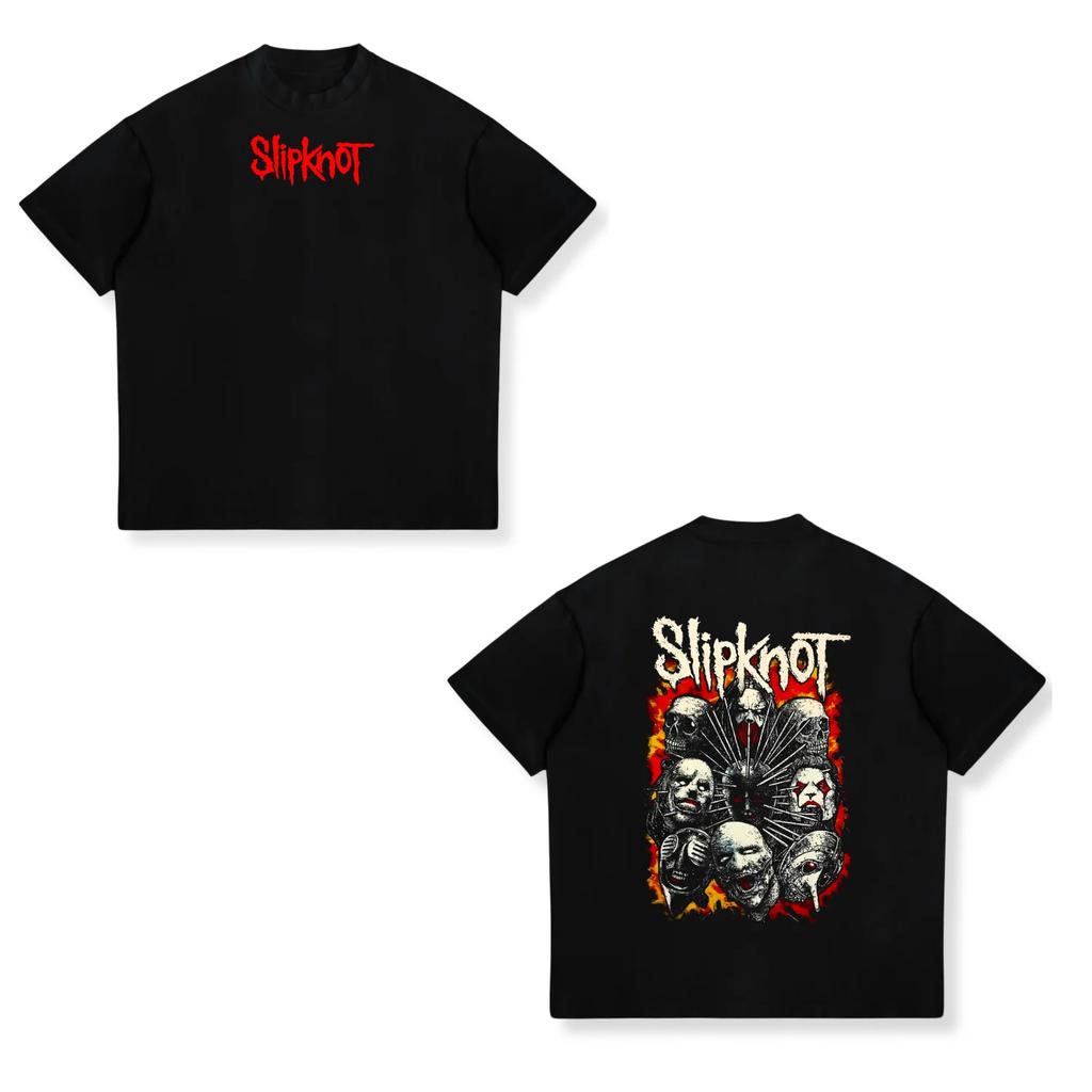 Slipknot Prepare for Hell Album Poster Graphic Print Tshirt Unisex Women Loose Casual Oversized Short Sleeved Street Hip Hop Tees