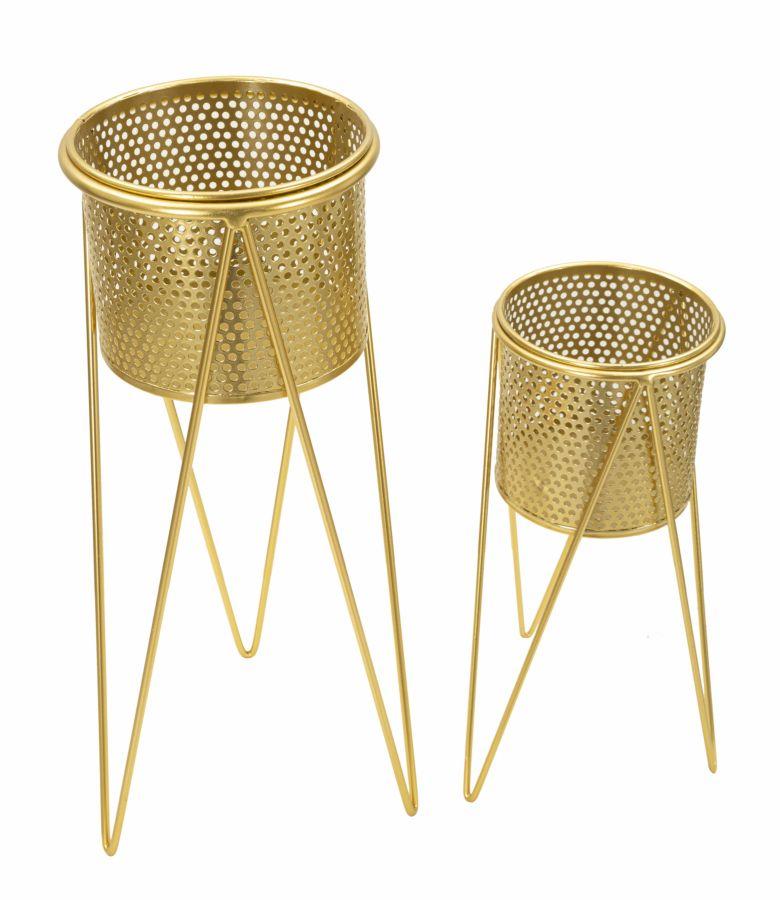 Vase Holder Glat Set 2 Pcs  Cm 21X20X46-18X18X32