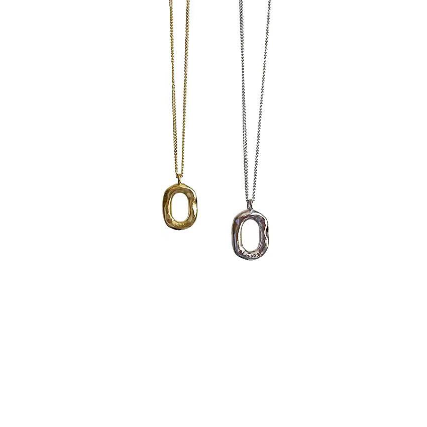 Bojiaxing S925 Sterling Silver Irregular Circle Necklace - Women's Light Luxury Geometric Pendant with a Touch of Personality