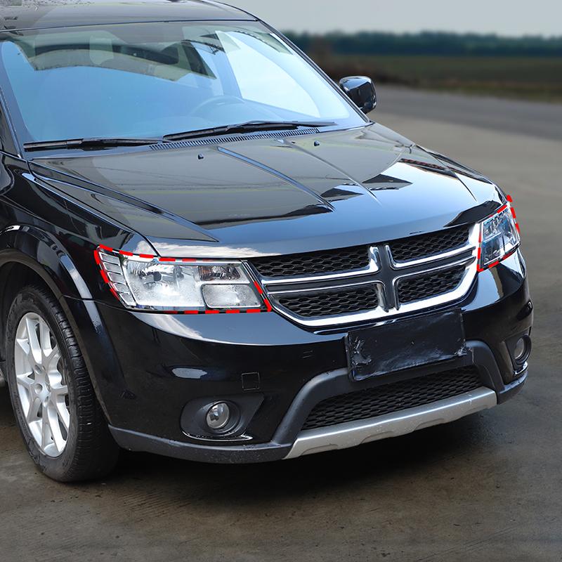Car Front Headlight Covers  ABS Lamp Decoration For Dodge Journey 2011-2020 Exterior Accessoriess 