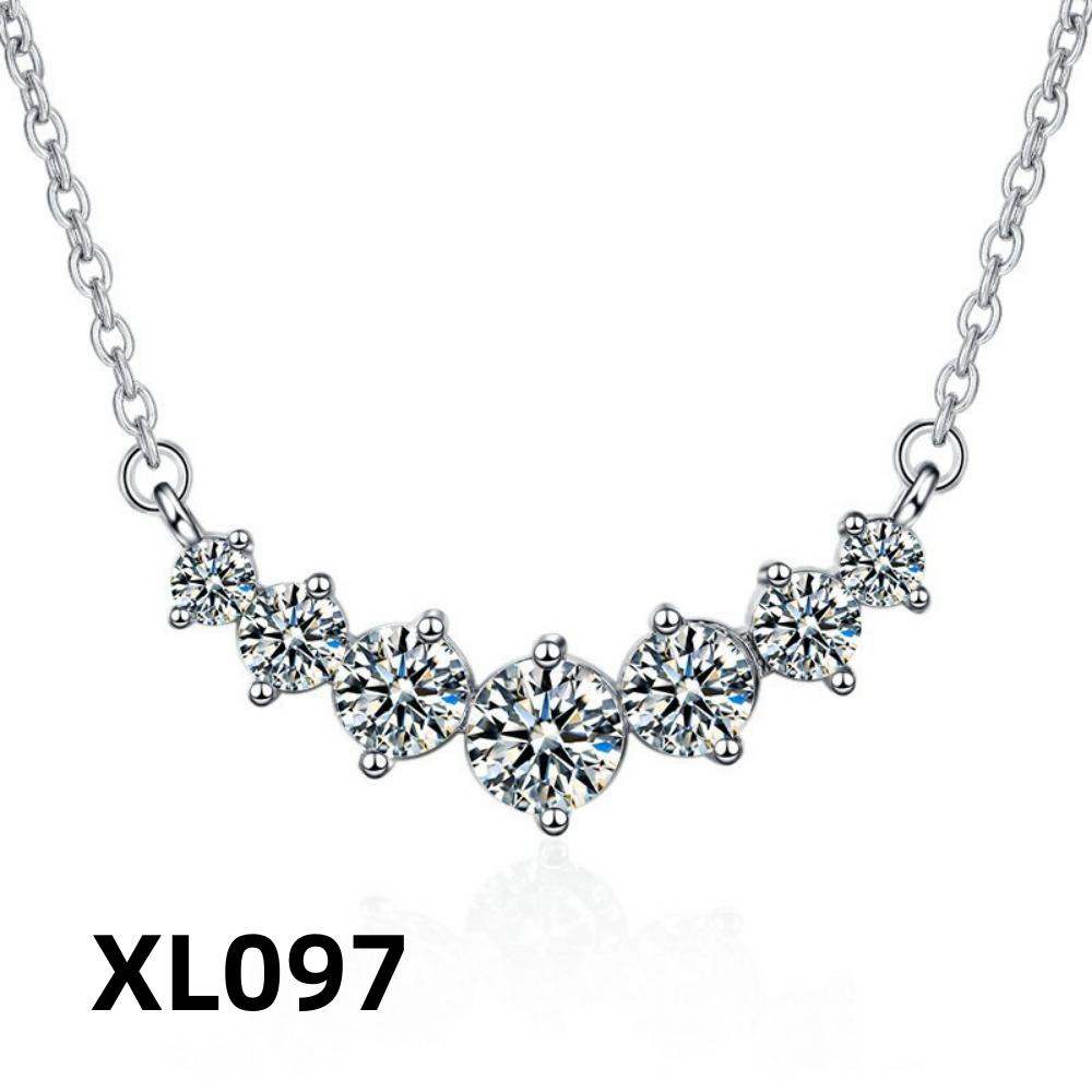 925 Sterling Silver Fashion Light Luxury Round Zircon Necklace Birthday Party Anniversary Gift