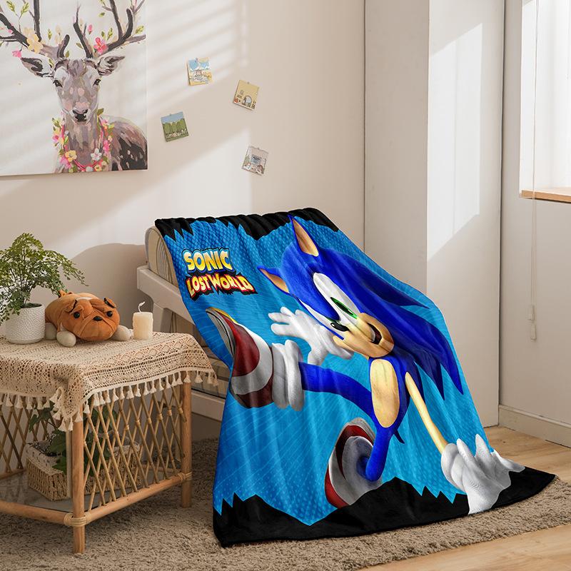 Riman Sonic Series Flannel Fleece Blanket 3D Printed Sofa Blanket Thickened Blanket
